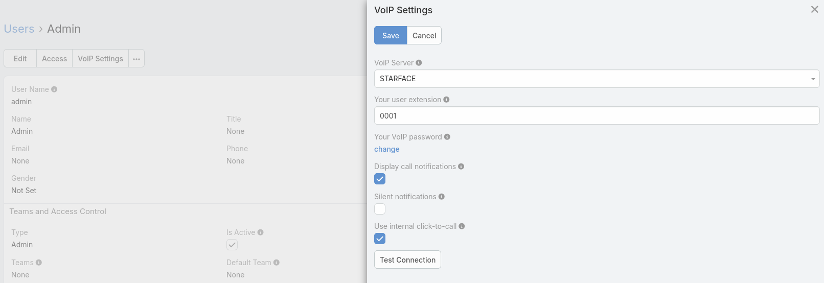 VoIP settings