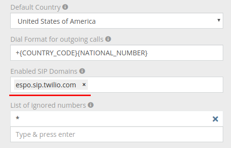 Twilio enable SIP domain
